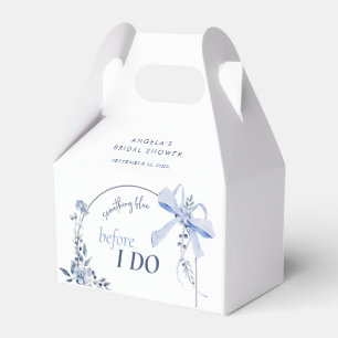 Something Blue Floral Bow Bridal Shower Favour Box