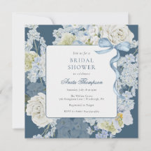Something Blue Floral Bow Bridal Shower