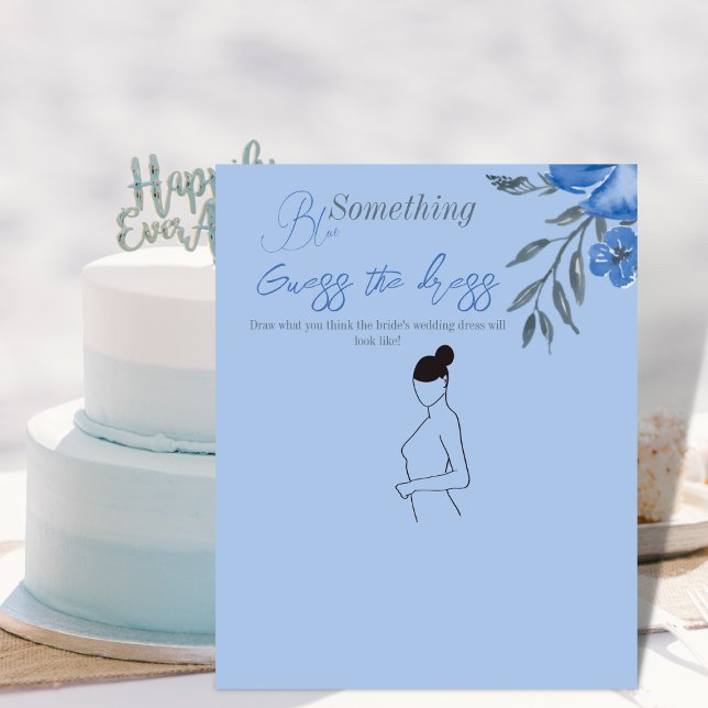 Something Blue Floral Bridal Shower Guess Game (Creator Uploaded)