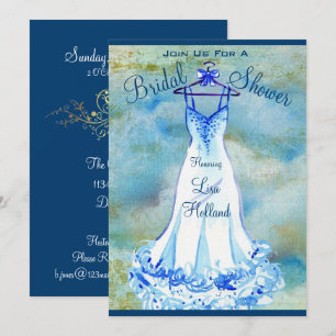 Something Blue Floral - Bridal Shower Invitation