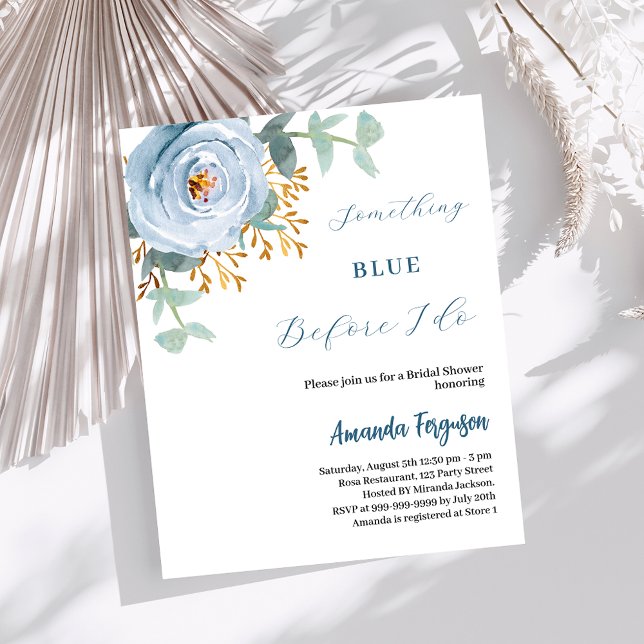 Something blue floral Bridal Shower invitation (Creator Uploaded)
