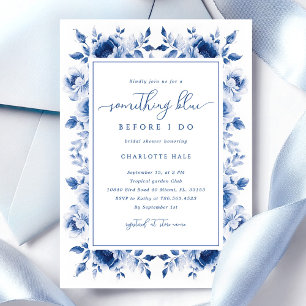 Something Blue Floral Bridal Shower Invitation