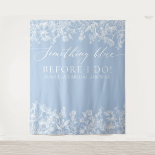 Something Blue Floral Bridal Shower Photo Backdrop Tapestry
