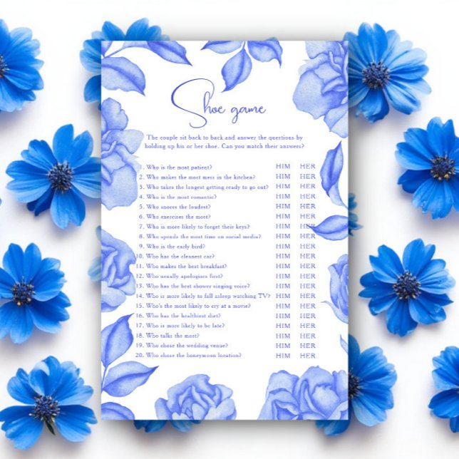 Something blue floral Bridal shower Shoe game (Creator Uploaded)