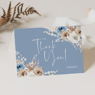 Something Blue Floral Bridal Shower Thank You Card