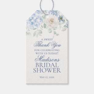 Something Blue Floral Hydrangea Bride Shower Favou Gift Tags