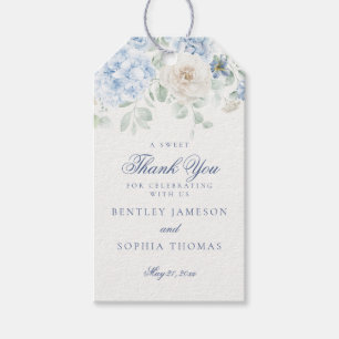 Something Blue Floral Hydrangea Wedding Favour Gift Tags