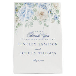 Something Blue Floral Hydrangea Wedding Favour Medium Gift Bag