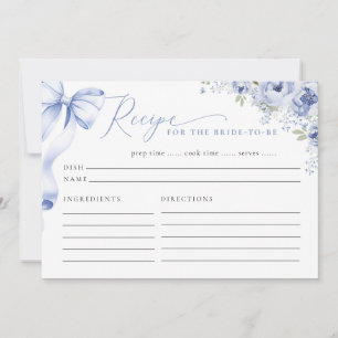 Something Blue Floral Recipe Enclosure Card
