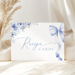Something Blue Floral Recipe Enclosure Card