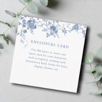 Something Blue Floral Square Enclosure Card