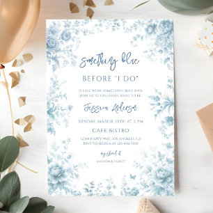 Something Blue Floral Toile Bridal Shower Invitation