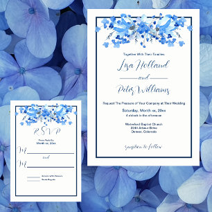 Something Blue, Floral, Wedding Invitation