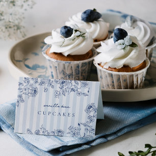 Something Blue Food Label Folded Card Tent