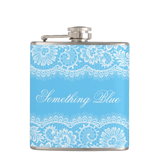 Something Blue for the Bride Personalise Hip Flask (Front)