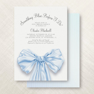 Something Blue French Bow Coquette Bridal Shower Invitation