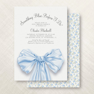 Something Blue French Bow Coquette Bridal Shower Invitation