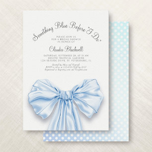Something Blue French Bow Coquette Bridal Shower Invitation