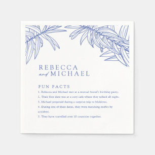 Something Blue Fun Facts Simple Botanical  Napkin