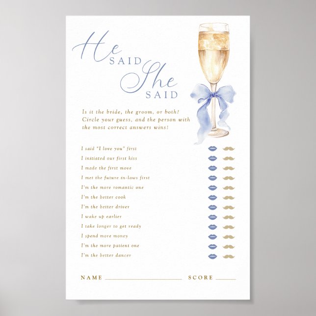 Something Blue He Said She Said Digital Poster (Front)