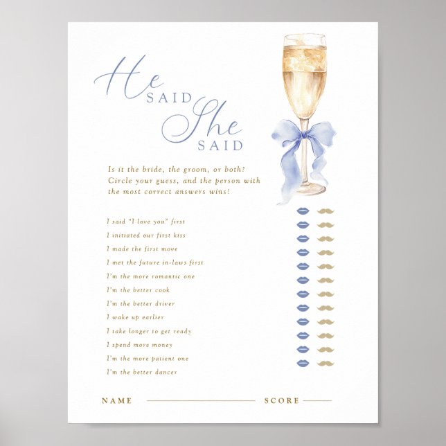 Something Blue He Said She Said Digital Poster (Front)