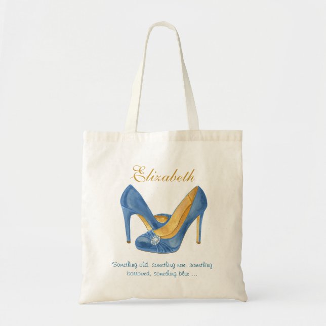 Something Blue Heels Personalised Bridesmaid Tote (Front)