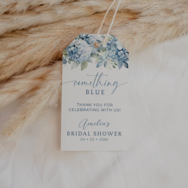 Something Blue Hydrangea Bridal Shower Favor Tag (Creator Uploaded)