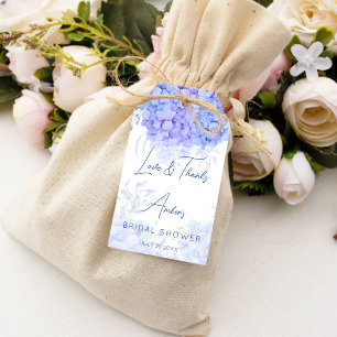 Something blue hydrangea bridal shower favour gift tags