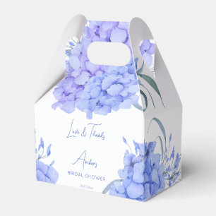 Something blue hydrangea bridal shower floral favour box