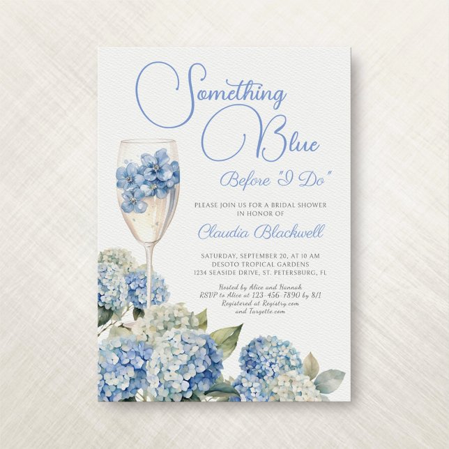 Something Blue Hydrangea Bridal Shower Invitation (Creator Uploaded)