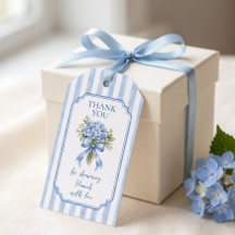 Something Blue Hydrangea Bridal Shower Thank You