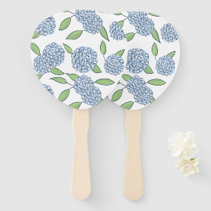 Something Blue Hydrangea Coastal Wedding Hand Fan