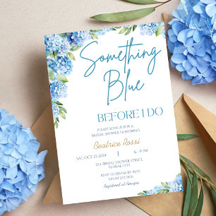Something Blue Hydrangea Floral Bridal Shower Invitation