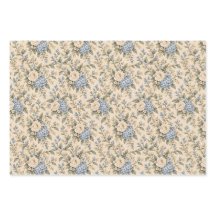Something Blue Hydrangea & Rose Wrapping Paper