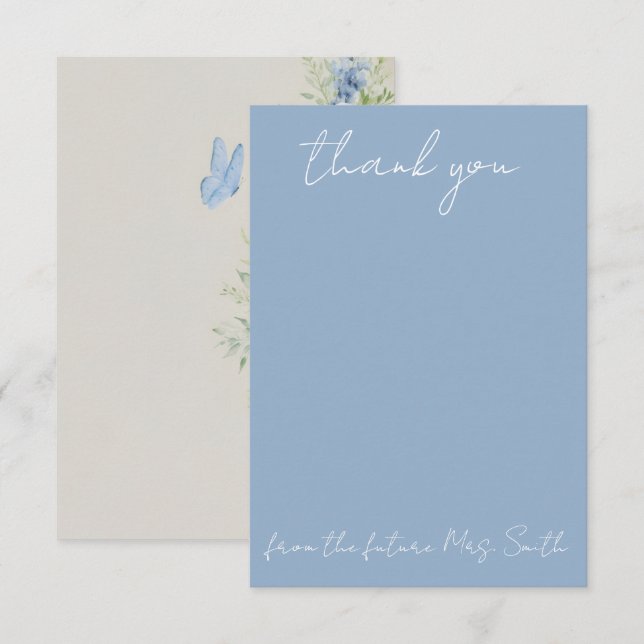 Something Blue Hydrangea Thank You Card (Front/Back)