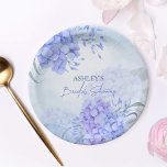 Something blue hydrangeas elegant bridal shower paper plate<br><div class="desc">Something blue hydrangeas elegant bridal shower tableware personalised paper plates.</div>