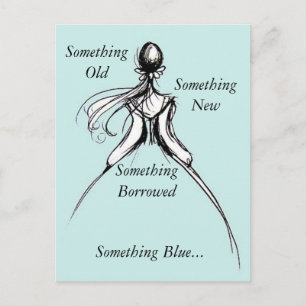 Something Blue Invitation Postcard