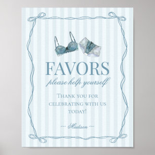 Something Blue Lingerie Bachelorette Party Favors Poster
