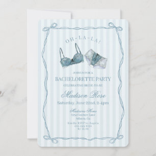 Something Blue Lingerie Lace Bachelorette Party Invitation