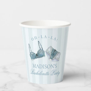 Something Blue Lingerie Shower Bachelorette Bridal Paper Cups