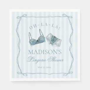 Something Blue Lingerie Shower Bachelorette Party Napkin