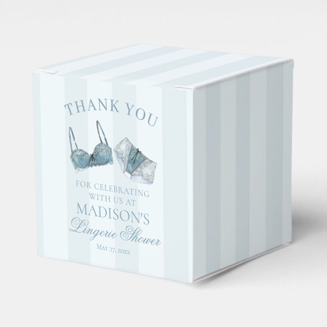 Something Blue Lingerie Shower Bridal Dessert Favour Box (Front Side)