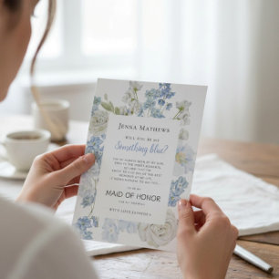 Something Blue Maid of Honor Wedding Proposal Card