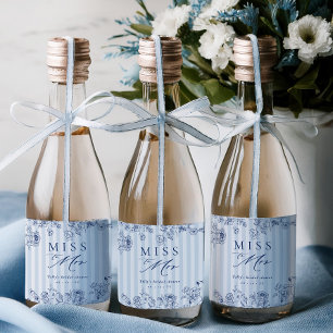 Something Blue Mini Bottle Labels Bridal Shower