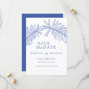 Something Blue Minimalist Botanical Save The Date