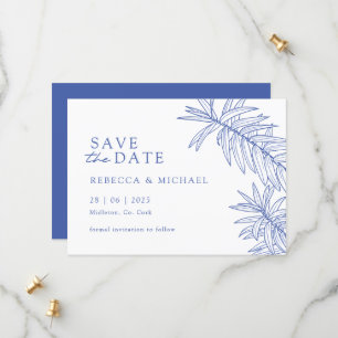 Something Blue Minimalist Botanical  Save The Date