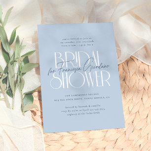 Something Blue   Modern Bold Floral Bridal Shower Invitation