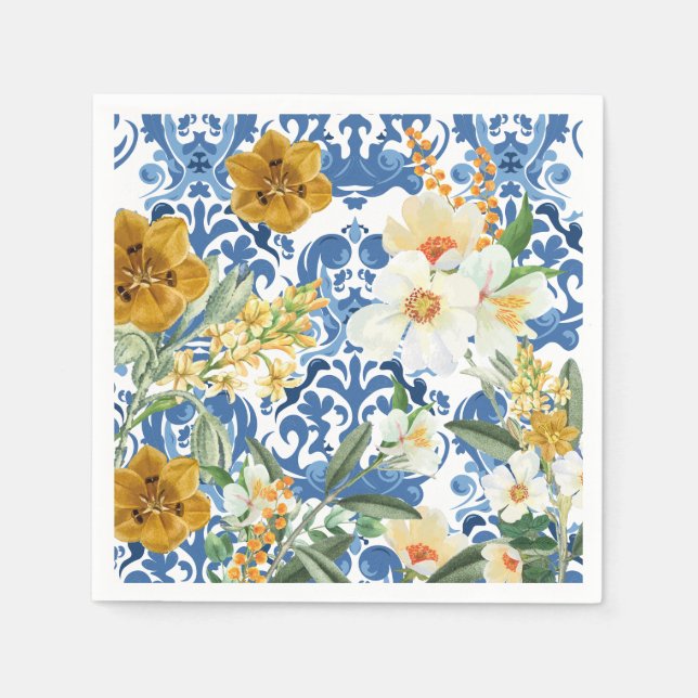 Something blue Navy blue Bridal Shower Welcome  Napkin (Front)