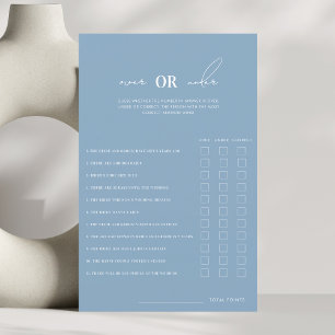 Something Blue Over or Under Bridal Shower Game