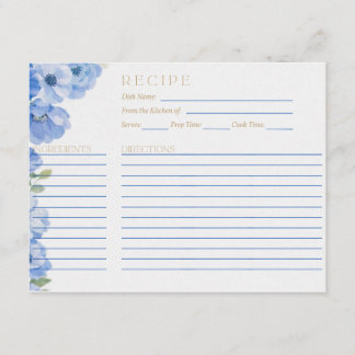 Something Blue Recipe Card
